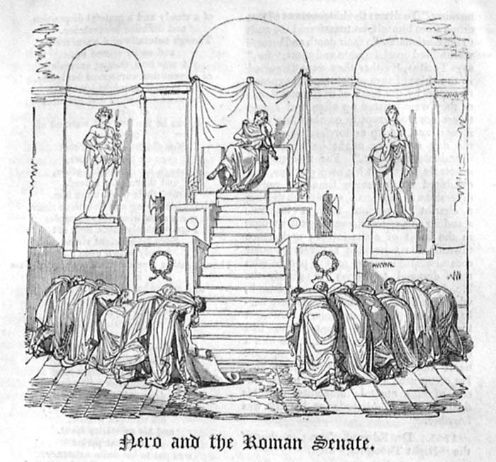 Nero and the Roman Senate.